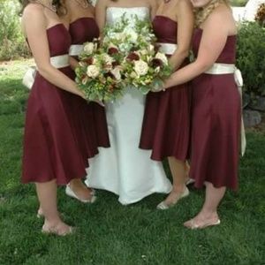 Ann Taylor Wine Colored Strapless Bridesmaid Dress